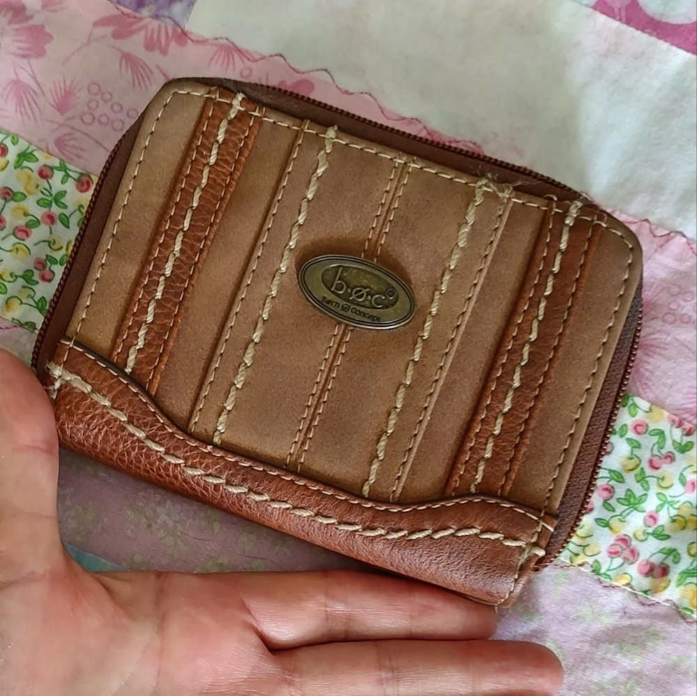 B.O.C BORN CONCEPT FAUX LEATHER DOUBLE ZIPPER WRISTLET.